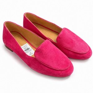 Talbots Ryan Piping Loafers Bright Magenta Suede Flats Womens 7M  Pink